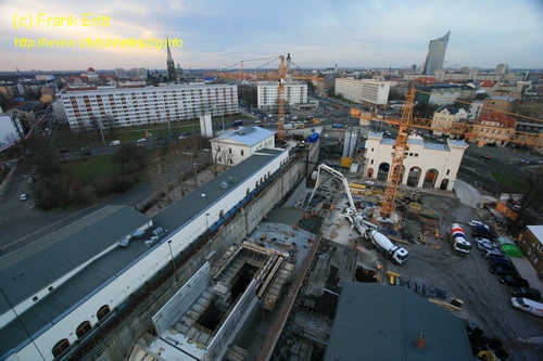 Blick &uuml;ber die Baustelle der Station  Bayerischer Bahnhof