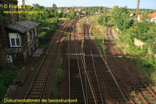 Strecke Plagwitz-Leutzsch - Blick von der Georg-Schwarz-Brcke nach Sden