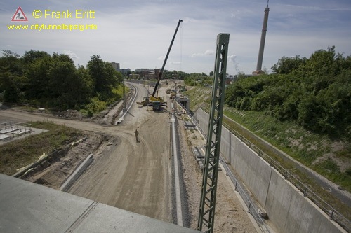 Blick von der Brcke Richardt-Lehmann-Strae nach Sden