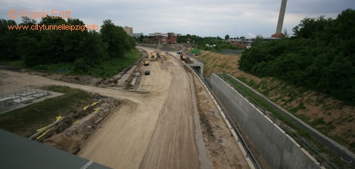 Blick von der Brcke Richardt-Lehmann-Strae nach Sden