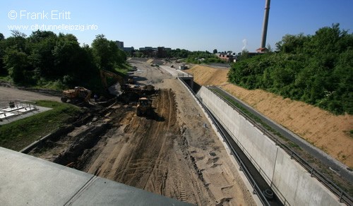 Blick von der Brcke Richardt-Lehmann-Strae nach Sden