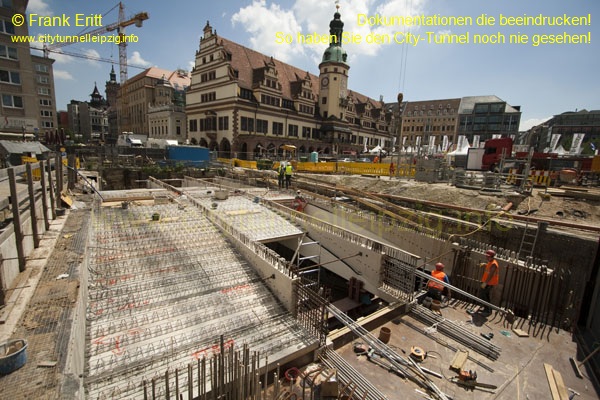 City-Tunnel Leipzig - Station Markt - Verlegung Filigrandeckenelemente