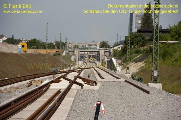 City-Tunnel Leipzig - Einfahrt Süd - Gleisbau - Einbau Weichen und Gleiswechsel