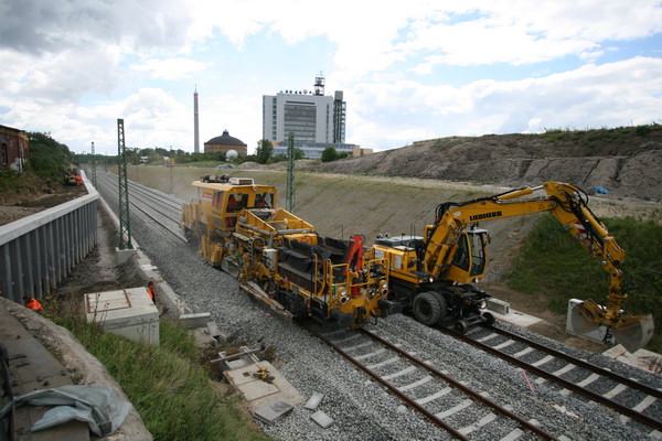 City-Tunnel Leipzig - Einfahrt S�d - Zweiter Stopfgang der Gleistrasse