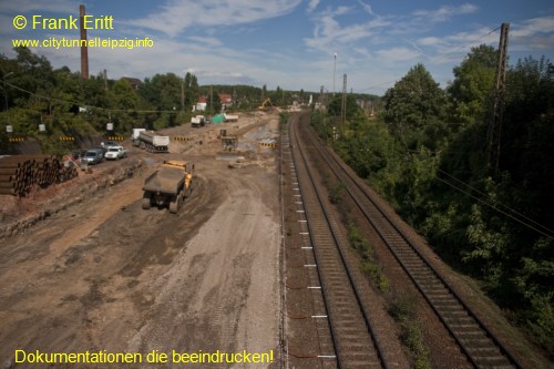 Strecke Markranstdt-Leutzsch - Blick von der Georg-Schwarz-Brcke nach Norden