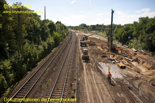 Strecke Markranstdt-Leutzsch - Blick von der Georg-Schwarz-Brcke nach Sden