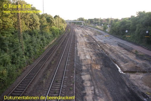 Strecke Markranstdt-Leutzsch - Blick von der Georg-Schwarz-Brcke nach Sden