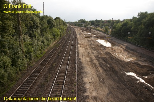 Strecke Markranstdt-Leutzsch - Blick von der Georg-Schwarz-Brcke nach Sden