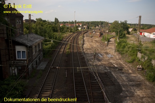 Strecke Plagwitz-Leutzsch - Blick von der Georg-Schwarz-Brcke nach Sden