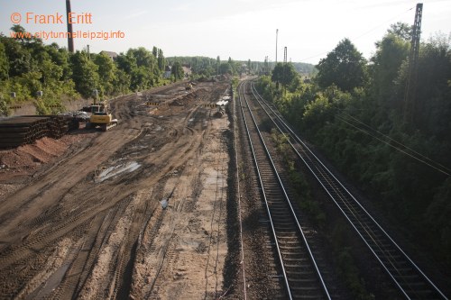 Strecke Markranstdt-Leutzsch - Blick von der Georg-Schwarz-Brcke nach Norden