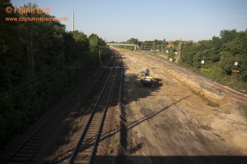 Strecke Markranstdt-Leutzsch - Blick von der Georg-Schwarz-Brcke nach Sden