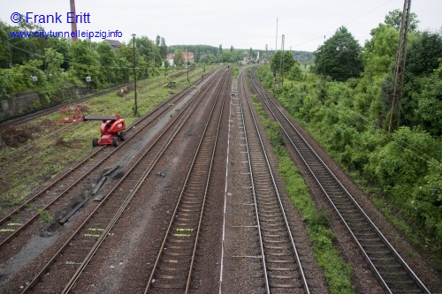 Strecke Markranstdt-Leutzsch - Blick von der Georg-Schwarz-Brcke nach Norden