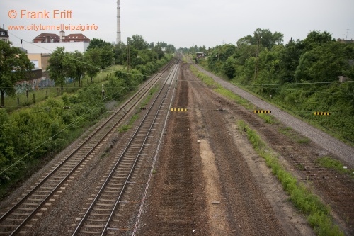 Strecke Leutzsch-Markranstdt - Blick von der Fugngerbrcke Ludwig-Hupfeld-Strae nach Sden