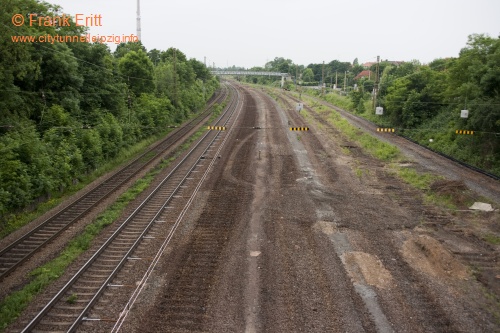 Strecke Markranstdt-Leutzsch - Blick von der Georg-Schwarz-Brcke nach Sden