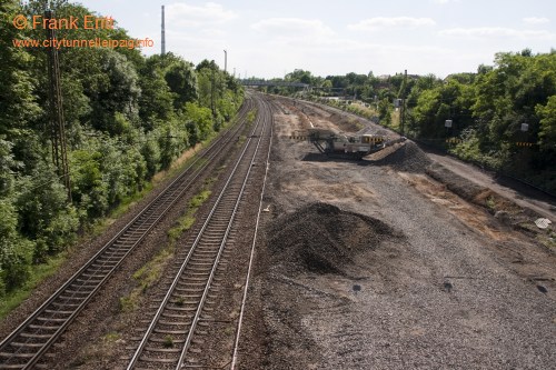 Strecke Markranstdt-Leutzsch - Blick von der Georg-Schwarz-Brcke nach Sden