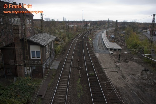 Strecke Plagwitz-Leutzsch - Blick von der Georg-Schwarz-Brcke nach Sden