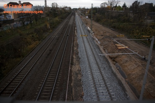 Strecke Leutzsch-Markranstdt - Blick von der Fugngerbrcke Ludwig-Hupfeld-Strae nach Sden