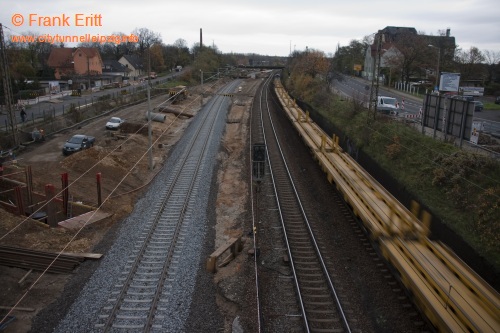 Strecke Leutzsch-Markranstdt - Blick von der Fugngerbrcke Ludwig-Hupfeld-Strae nach Norden