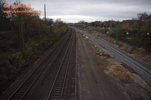 Strecke Markranstdt-Leutzsch - Blick von der Georg-Schwarz-Brcke nach Sden