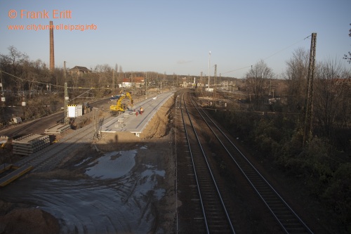 Strecke Markranstdt-Leutzsch - Blick von der Georg-Schwarz-Brcke nach Norden