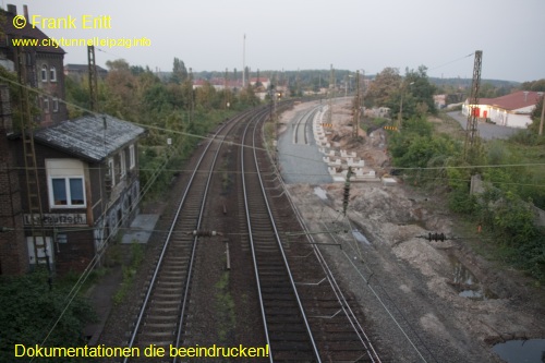 Strecke Plagwitz-Leutzsch - Blick von der Georg-Schwarz-Brcke nach Sden