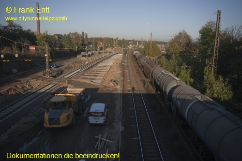 Strecke Markranstdt-Leutzsch - Blick von der Georg-Schwarz-Brcke nach Norden