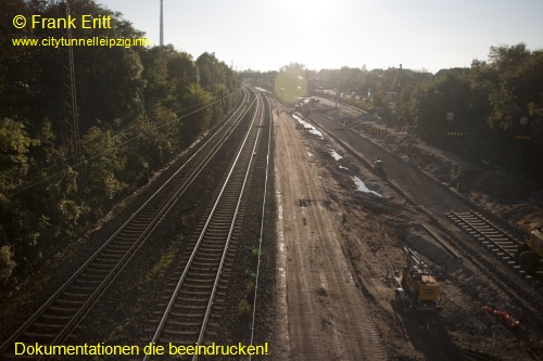 Strecke Markranstdt-Leutzsch - Blick von der Georg-Schwarz-Brcke nach Sden