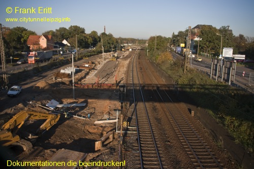 Strecke Leutzsch-Markranstdt - Blick von der Fugngerbrcke Ludwig-Hupfeld-Strae nach Norden