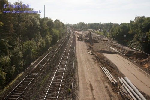 Strecke Markranstdt-Leutzsch - Blick von der Georg-Schwarz-Brcke nach Sden