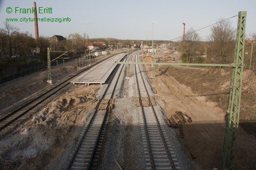 Strecke Markranstdt-Leutzsch - Blick von der Georg-Schwarz-Brcke nach Norden