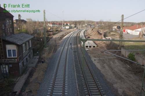 Strecke Plagwitz-Leutzsch - Blick von der Georg-Schwarz-Brcke nach Norden