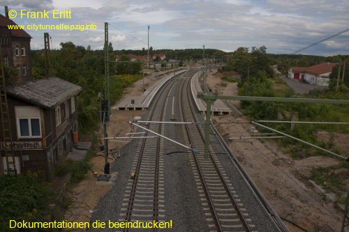 Strecke Plagwitz-Leutzsch - Blick von der Georg-Schwarz-Br�cke nach S�den