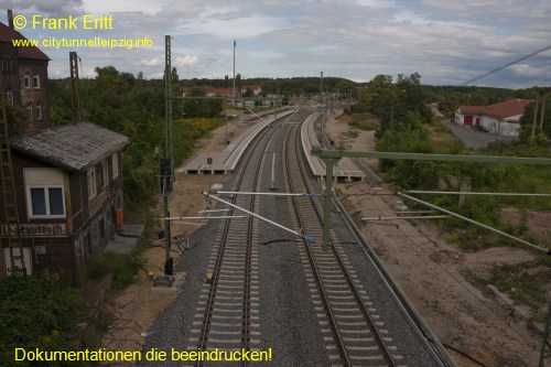 Strecke Plagwitz-Leutzsch - Blick von der Georg-Schwarz-Brcke nach Sden