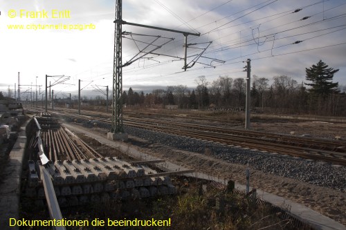 Bahntrasse Gterschuppen Nord - Blickrichtung Sd