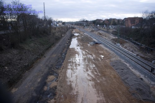 Strecke Markranstdt-Leutzsch - Blick von der Georg-Schwarz-Brcke nach Sden