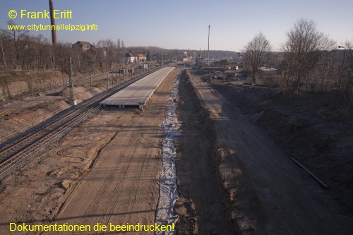 Strecke Markranstdt-Leutzsch - Blick von der Georg-Schwarz-Brcke nach Norden