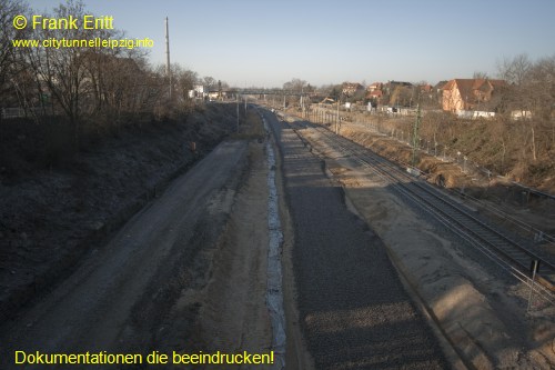 Strecke Markranstdt-Leutzsch - Blick von der Georg-Schwarz-Brcke nach Sden