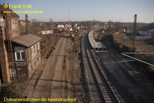 Strecke Plagwitz-Leutzsch - Blick von der Georg-Schwarz-Brcke nach Sden