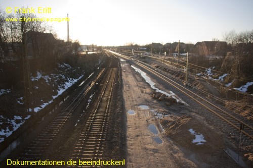 Strecke Markranst�dt-Leutzsch - Blick von der Georg-Schwarz-Br�cke nach S�den