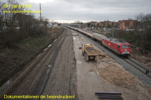 Strecke Markranstdt-Leutzsch - Blick von der Georg-Schwarz-Brcke nach Sden