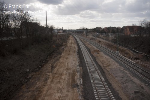 Strecke Markranstdt-Leutzsch - Blick von der Georg-Schwarz-Brcke nach Sden