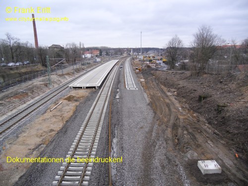 Strecke Markranstdt-Leutzsch - Blick von der Georg-Schwarz-Brcke nach Norden