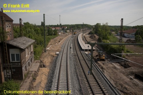 Strecke Plagwitz-Leutzsch - Blick von der Georg-Schwarz-Brcke nach Sden