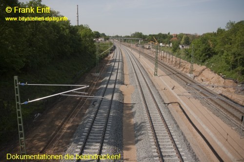 Strecke Markranstdt-Leutzsch - Blick von der Georg-Schwarz-Brcke nach Sden