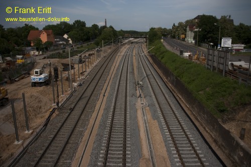 Strecke Leutzsch-Markranstdt - Blick von der Fugngerbrcke Ludwig-Hupfeld-Strae nach Norden