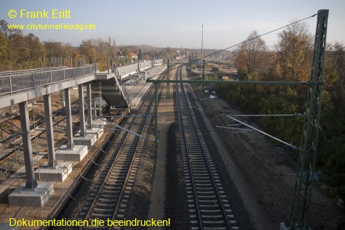 Strecke Markranst�dt-Leutzsch - Blick von der Georg-Schwarz-Br�cke nach Norden