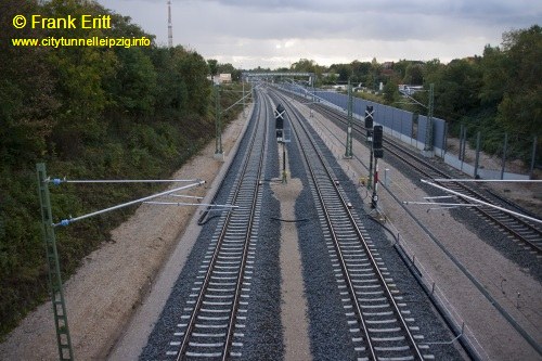 Strecke Markranstdt-Leutzsch - Blick von der Georg-Schwarz-Brcke nach Sden