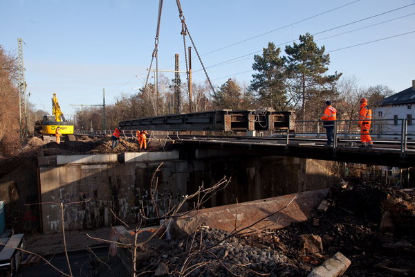City-Tunnel Leipzig - NEM - Gaschwitz (a) - Engelsdorf (a) - Station Markkleeberg Nord - Rückbau alte Hilfsbrücken