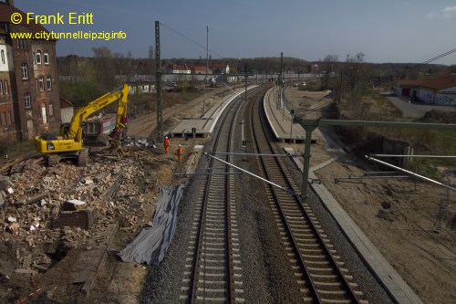 Strecke Plagwitz-Leutzsch - Blick von der Georg-Schwarz-Brcke nach Norden