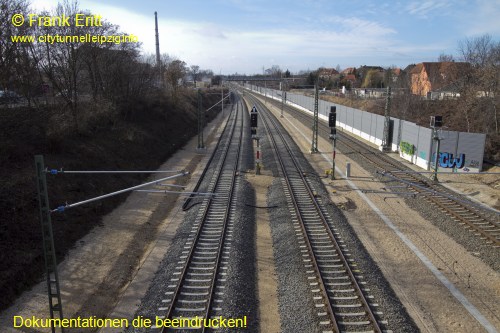 Strecke Markranst�dt-Leutzsch - Blick von der Georg-Schwarz-Br�cke nach S�den